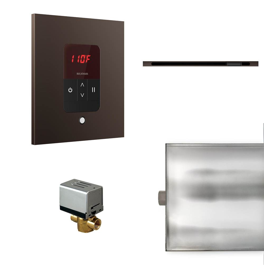 The Water ClosetMr. SteamBasic Butler Linear Steam Shower Control Package with iTempo Control and Linear SteamHead in Square Oil Rubbed Bronze
