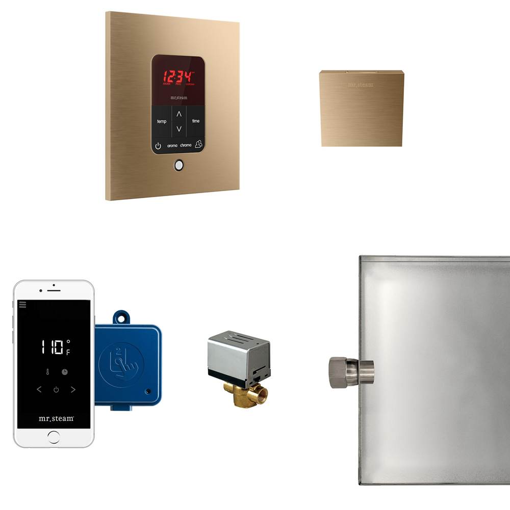 The Water ClosetMr. SteamButler Steam Shower Control Package with iTempoPlus Control and Aroma Designer SteamHead in Square Brushed Bronze