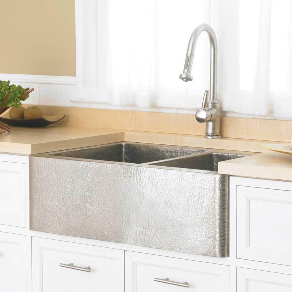 The Water ClosetNative TrailsFarmhouse Duet Kitchen SInk in Brushed Nickel