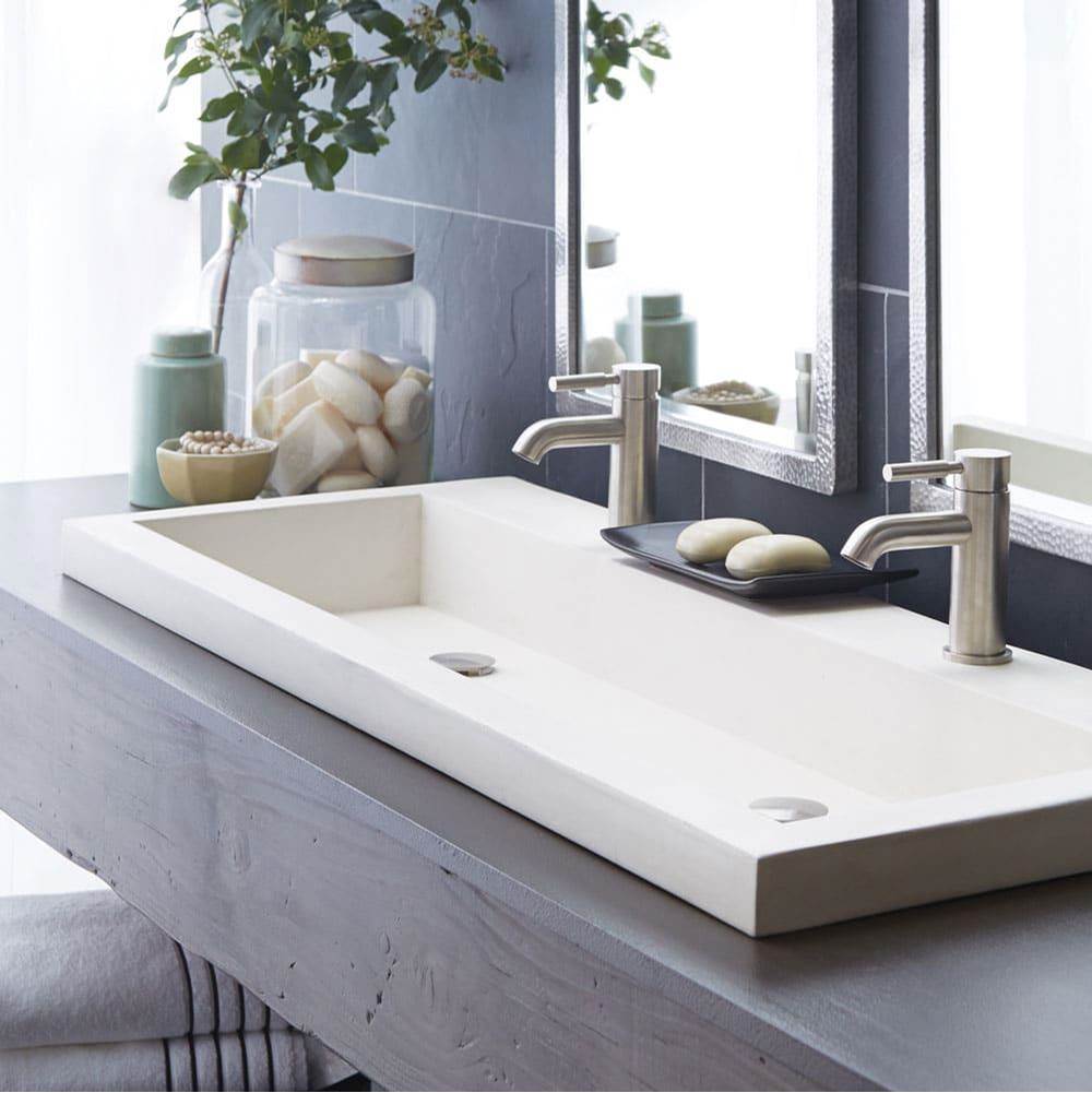 The Water ClosetNative TrailsTrough 4819 Bathroom Sink in Pearl-No Faucet Holes