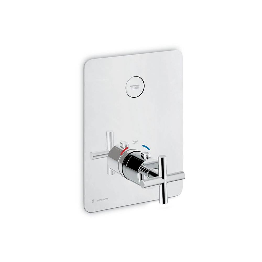 The Water ClosetNewform CanadaBlink Cross 1 Function Push Button Therm Trim, Chrome