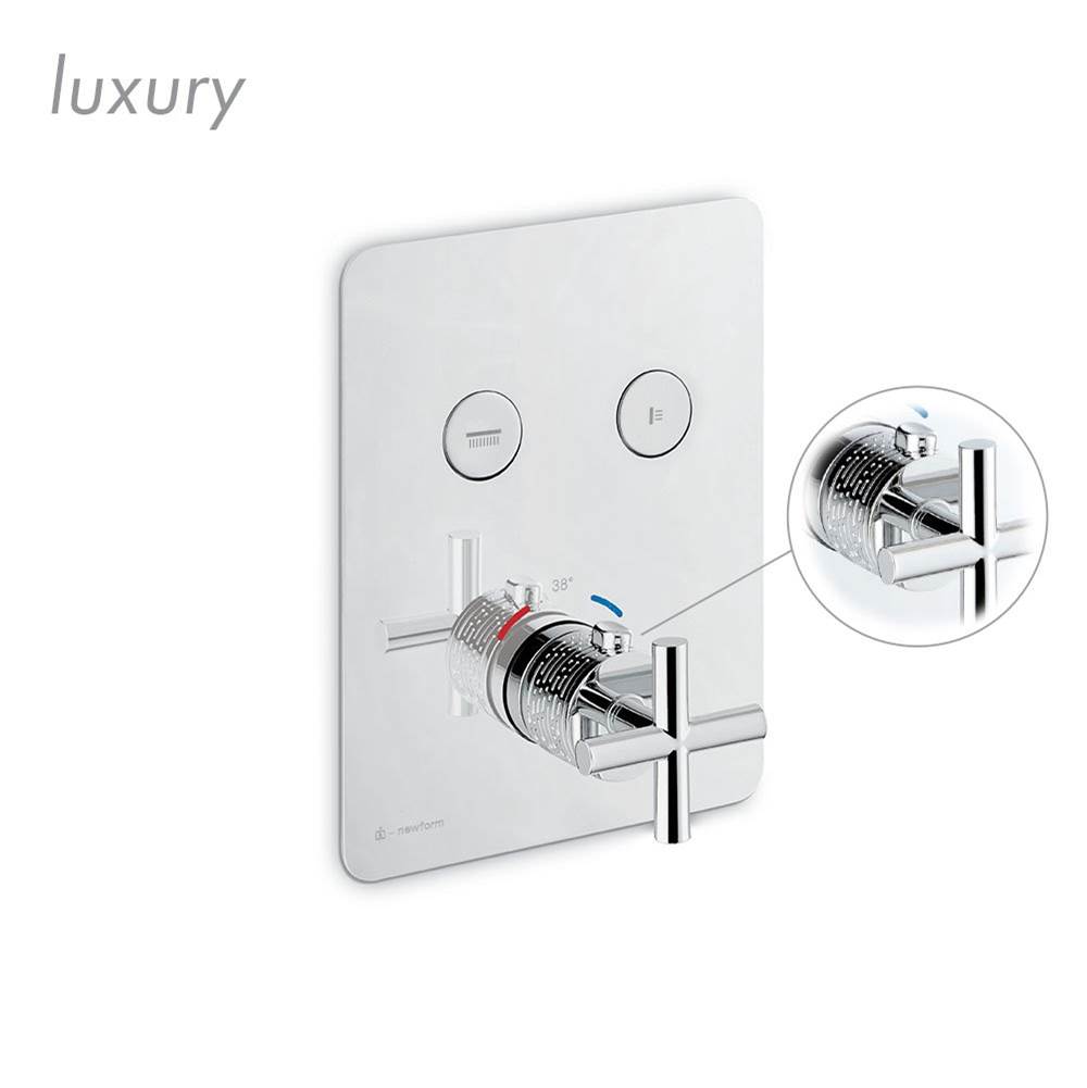 The Water ClosetNewform CanadaBlink Lux Cross 2 Function Push Button Therm Trim, Chrome