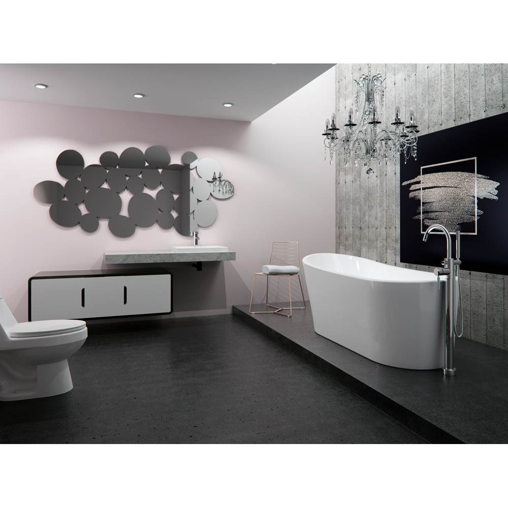 The Water ClosetNeptune Rouge CanadaFreestanding One Piece Paris 32X66, Rouge-Air, Chrome Drain, White