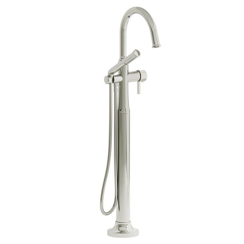 The Water ClosetRiobel2-way Type T (thermostatic) coaxial floor-mount tub filler with handshower