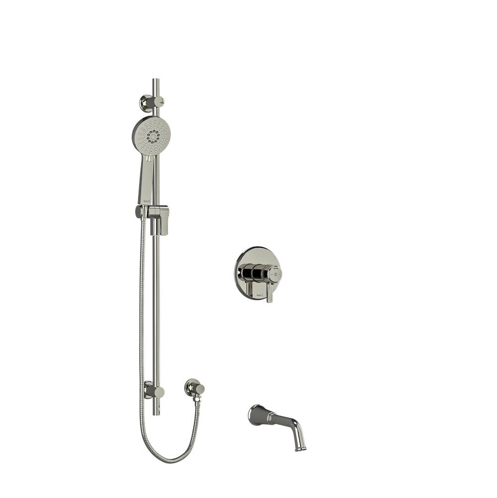 The Water ClosetRiobel1/2'' 2-way Type T/P (thermostatic/pressure balance) coaxial system with spout and hand shower rail