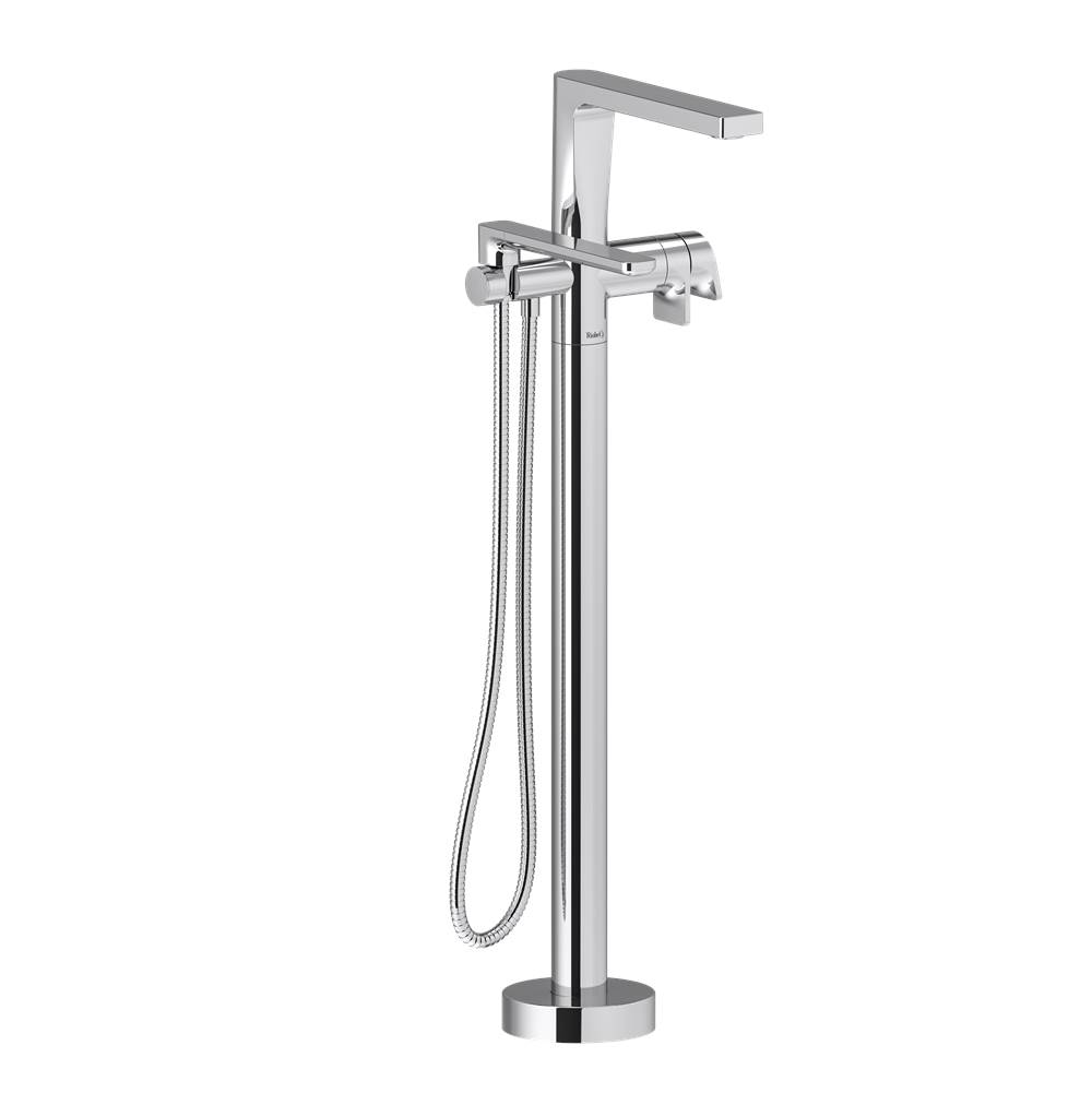 The Water ClosetRiobel2-way Type T (thermostatic) coaxial floor-mount tub filler with handshower