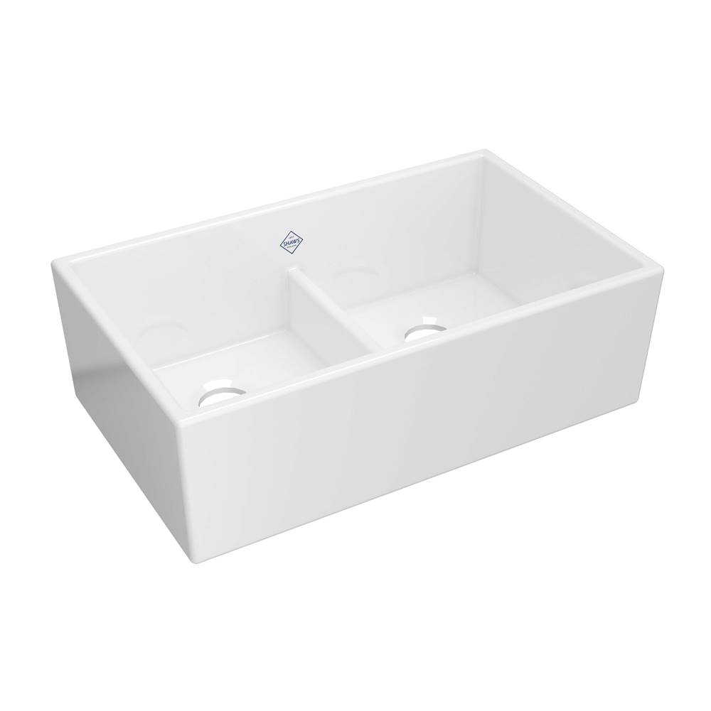 The Water ClosetShaws33'' Shaker™ Low Divide Double Bowl Apron Front Fireclay Kitchen Sink
