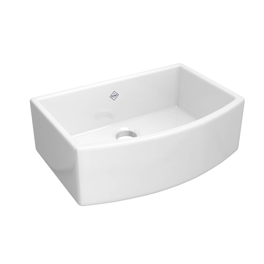 The Water ClosetShaws30'' Waterside™ Single Bowl Farmhouse Bowed Apron Front Fireclay Kitchen Sink