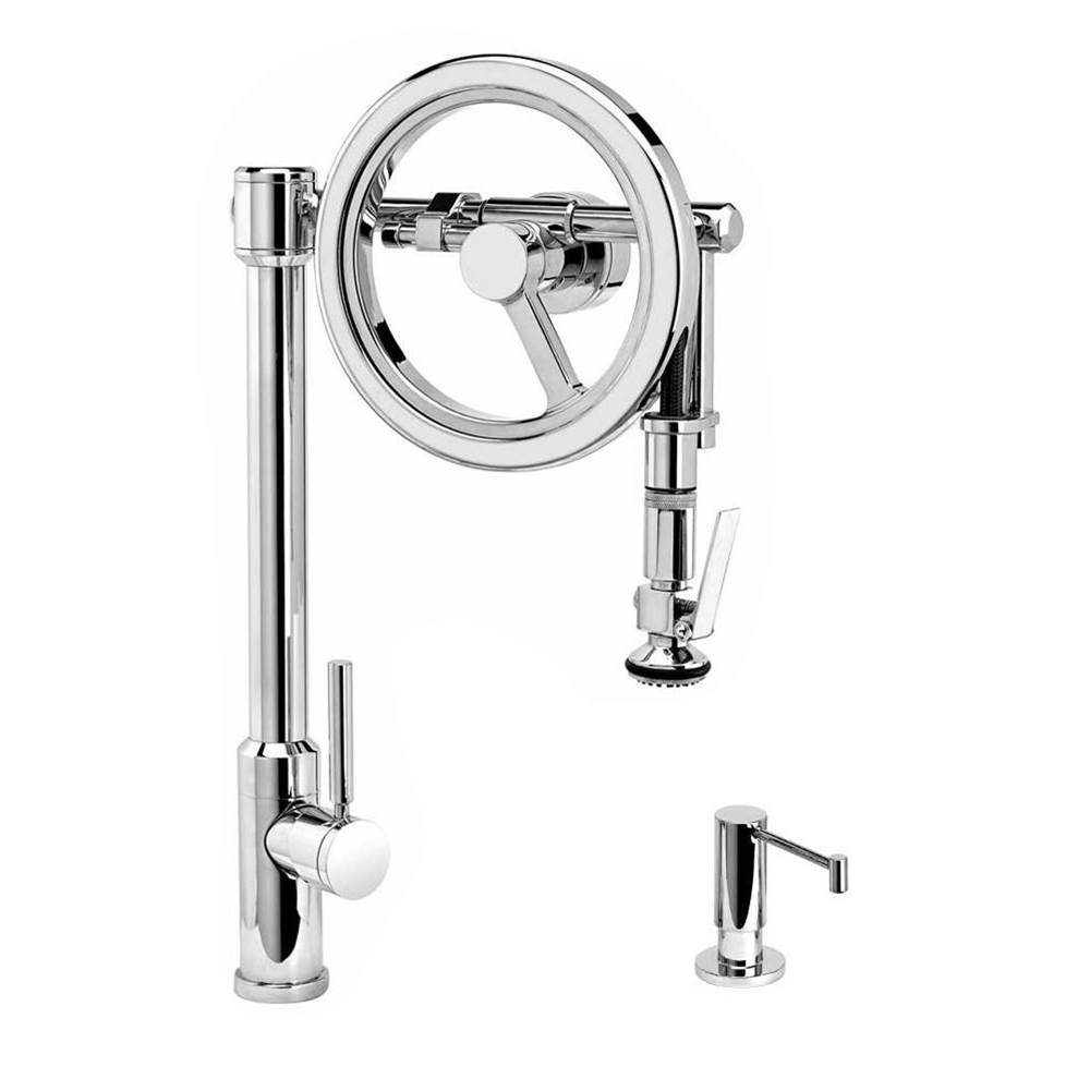 The Water ClosetWaterstoneWaterstone Endeavor Wheel Pulldown Faucet - Lever Sprayer - 2pc. Suite